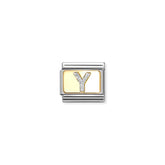 Nomination COMPOSABLE CLASSIC GLITZER-BUCHSTABEN Element aus Edelstahl, mit Emaille und 18kt Gelbgold verziert (25_Y)